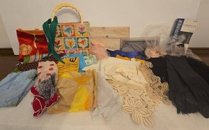 Vintage Womens Accessories Lot Scarves Gloves Handbag Clutch