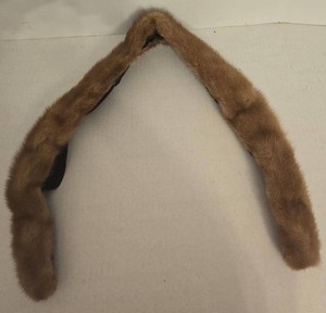Vintage Mink Fur Collar Wrap Light Brown Velvet Backing Boxed