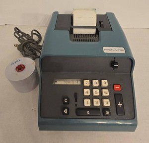 Problem-Solver Vintage Printing Adding Machine Calculator w Paper Roll