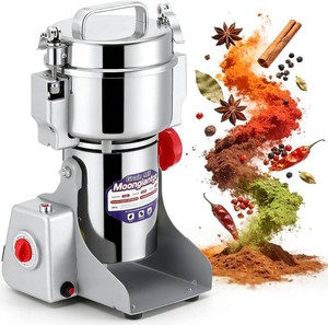 $135 Moongiantgo 700g Grain Mill Grinder Commercial Spice Grinder 2500W Stainless Steel Electric Pulverizer Dry Grinding Machine for Wheat Corn Rice Pepper Herbs Coffee Beans (700g Swing, 110V)