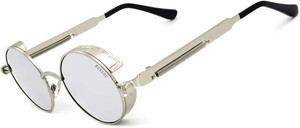 RONSOU Steampunk Style Round Vintage Polarized Sunglasses Retro Eyewear UV400 Protection Matel Frame