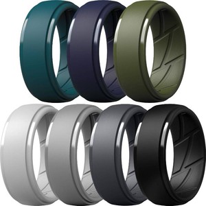 ThunderFit Mens Silicone Rings 10mm Wide 2.5mm Thick Rubber Bands, Breathable, Variety Multipack 1-10