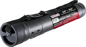 U.S. Art Supply Extra-Large Telescoping Drafting Tube - 7-14 Outside6-58 Inside Diameter, Expands 42 to 62, Durable Protection with Shoulder Strap - Ideal for Posters, Blueprints, Art & More