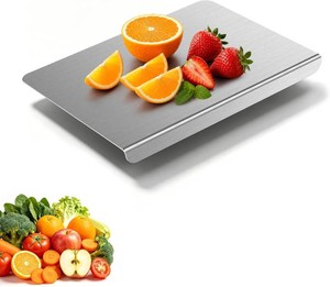 Pure Titanium Cutting Board, Titanium Cutting Boards for Kitchen, Dishwasher Safe Non-Slip Chopping & Kneading Board,Non-Toxic Cutting Board for Meat, Fruits, Vegetables& Bread, 20x16