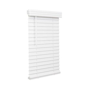 2 Cordless Faux Wood Blind - Bright White - 30x60