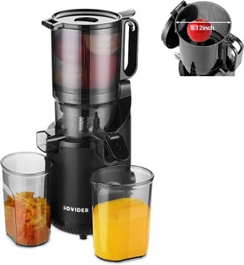 Cold Press Juicer Machine-Compact Juicer Machines Up to 92% Juice Yield 5.3 Wide Chute for High Nutrient Fruits Vegetables,Slow Masticating Juicer Easy Clean with Brush Pulp Measuring Cup Reverse