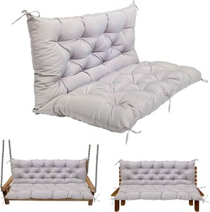 Swing Replacement Cushions for Outdoor 2-3 Seater Bench Waterproof Cushion with Ties - 4in Thick Swing Cushion for Garden Furniture Patio Porch