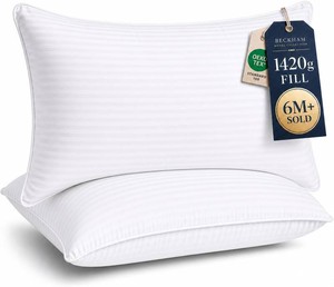 Beckham Hotel Collection Bed Pillows King Size Set of 2 - Down Alternative Pillow for Back, Stomach or Side Sleepers