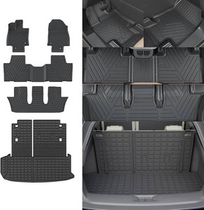 $126 Rongtaod Floor Mats Compatible with 2024 2025 2026 Toyota Grand Highlander Cargo Mat Cargo Liner Trunk Mat Back Seat Protector Grand Highlander Accessories (Trunk Mat with Backrest MatFloor Mats)