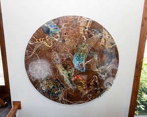 Niki Zarrabi Original (R)EVOLVE Mixed-Media Artwork  2017  47 Diameter