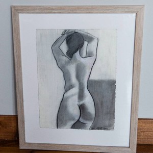 Strong Back Framed Drawing by Michael Patterson