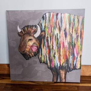 Bison on Putty Canvas Print by Eli Halpin
