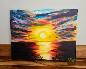 Original Handpainted Sunset Acrylic Artwork