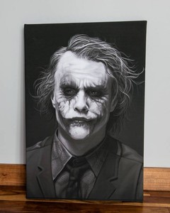 Joker Wrapped Canvas Artwork  Heath Ledger