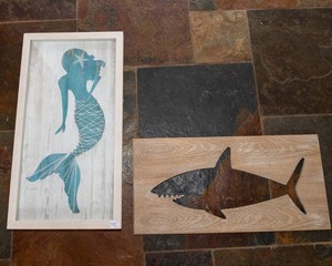 Ocean-Inspired Shark & Mermaid Artwork Set