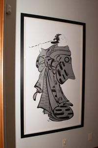 Large Framed Japanese Ukiyo-e Reproduction  Torii Kiyomasu I