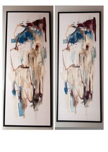Framed Abstract Canvas Artwork  Set of 2