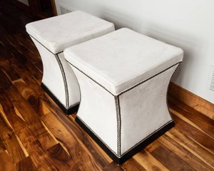 Bernhardt Leyden Ottoman with Nailhead Trim  Set of 2
