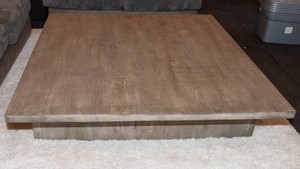 Restoration Hardware Drifted Reclaimed Oak Plank Square Coffee Table