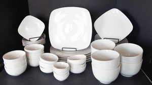 White Element Dinnerware Set  Service for 6