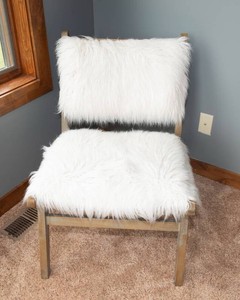 World Market Ivory Faux Fur Accent Chair