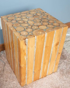 Wood & Resin Accent Side Table