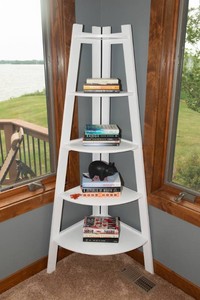 Corner Display Shelf with Books