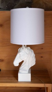 White Horse Head Table Lamp