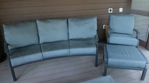 Tropitone Crescent Sofa and Matching Chair Lounge Set