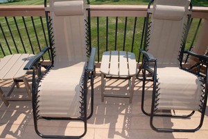 Zero Gravity Lounge Chairs with Side Tables