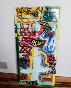 Large Handpainted Graffiti-Style Artwork