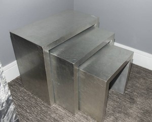 Z Gallerie Astair Silver Leaf Nesting Tables