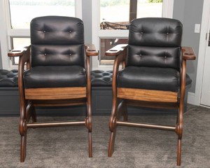 Mikhail Darafeev Leather Theater Chairs  Set of Two