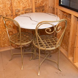 Gold & Marble Patio Bistro Set