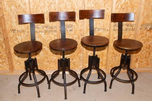 Home Trends & Design Adjustable Industrial Bar Stools  Set of Four