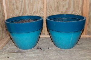 Large Teal Outdoor Planters  Set of 2