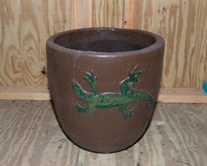 Heavy Cement Lizard Planter