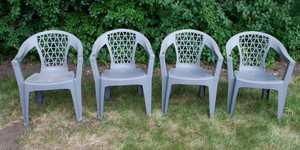 Plastic Patio Armchairs  Set of 4