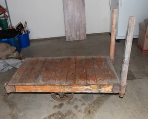 Vintage Faribault Woolen Mill Industrial Rolling Cart