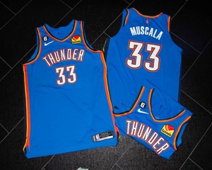 Game-Worn Oklahoma City Thunder Jerseys  Mike Muscala #33  Set of 3