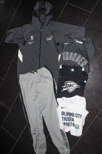 Mike Muscala Game-Issued OKC Tearaway Warm-Up Set & Player Shirts
