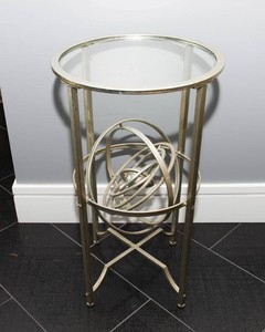 Sphere Accent Table with Glass Top