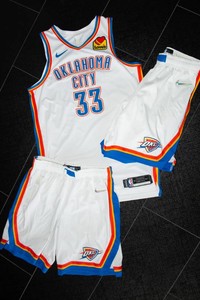 Mike Muscala #33 OKC White Player Uniform  Jersey & 2 Pairs of Shorts