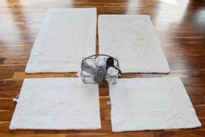 Cotton Bath Mat Set & Towel Holder
