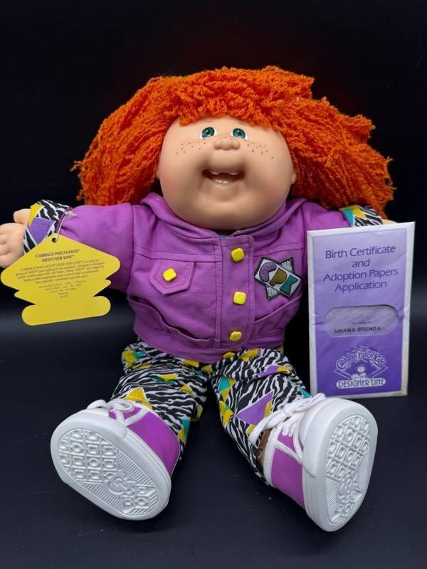 Cabbage Patch Kid - Designer Line - Coleco - Orange Hair - Green Eyes - Freckles & Teeth - No Box - Ariana Brenda