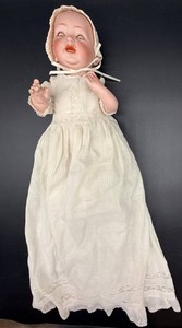 Vintage J.D. Kestner Sleepy Eye German Porcelain Doll in Dress
