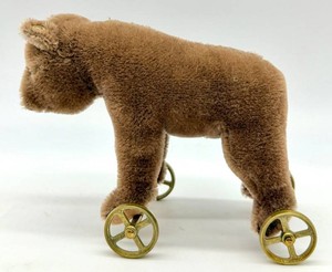 Steiff Mohair Bear on Wheels