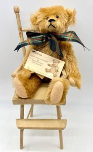 Vintage Sabema Charlotte Joynt Teddy Bear on Chair With Registration Certificate