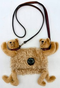 Mohair Bear Plush Purse With Leather Strap