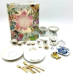 A Deluxe Book of Flower Fairies With Miniature China Set & Silverware Mixed Lot